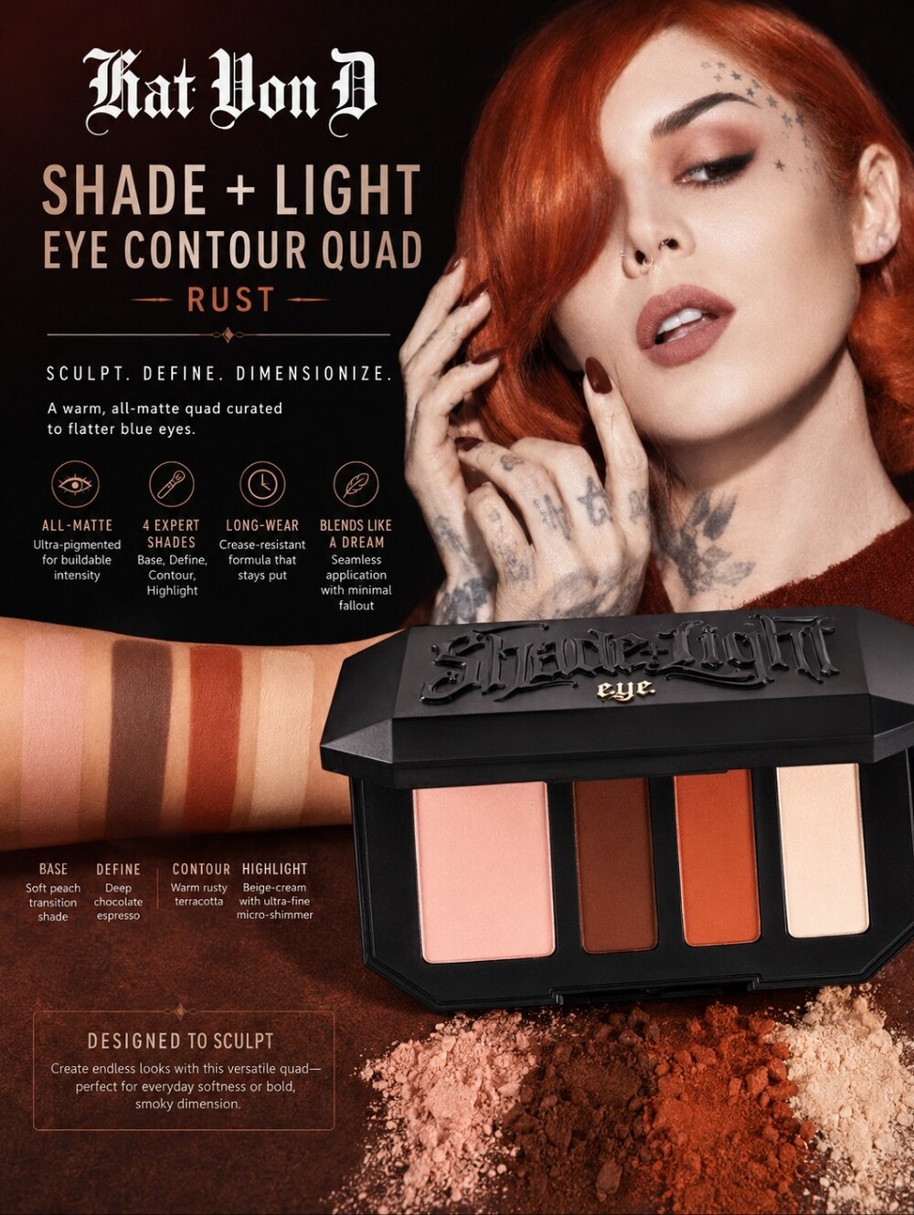 Kat Von D Shade + Light Eye Contour Quad - Rust Palette